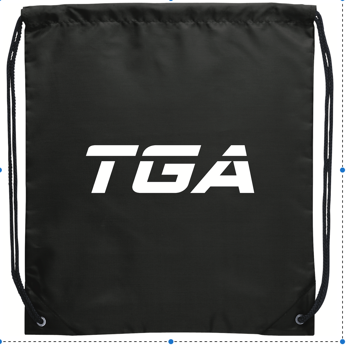 TGA Black Drawstring Bag - 12 pack
