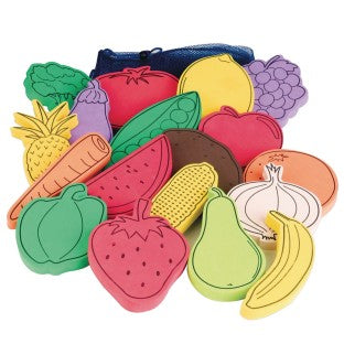 Flat Foam Foods, Fruit and Veggies (Set of 18)
