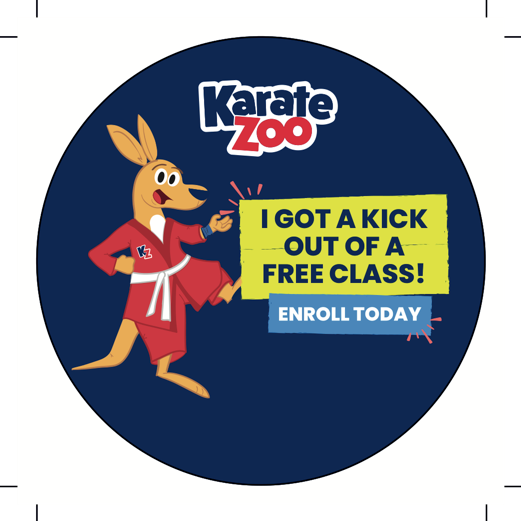 Karate Zoo Free Class Sticker - Roll of 200