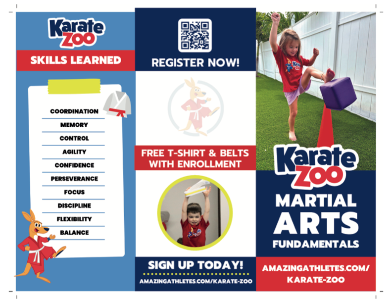 Karate Zoo Trifold Brochure-Pack of 50