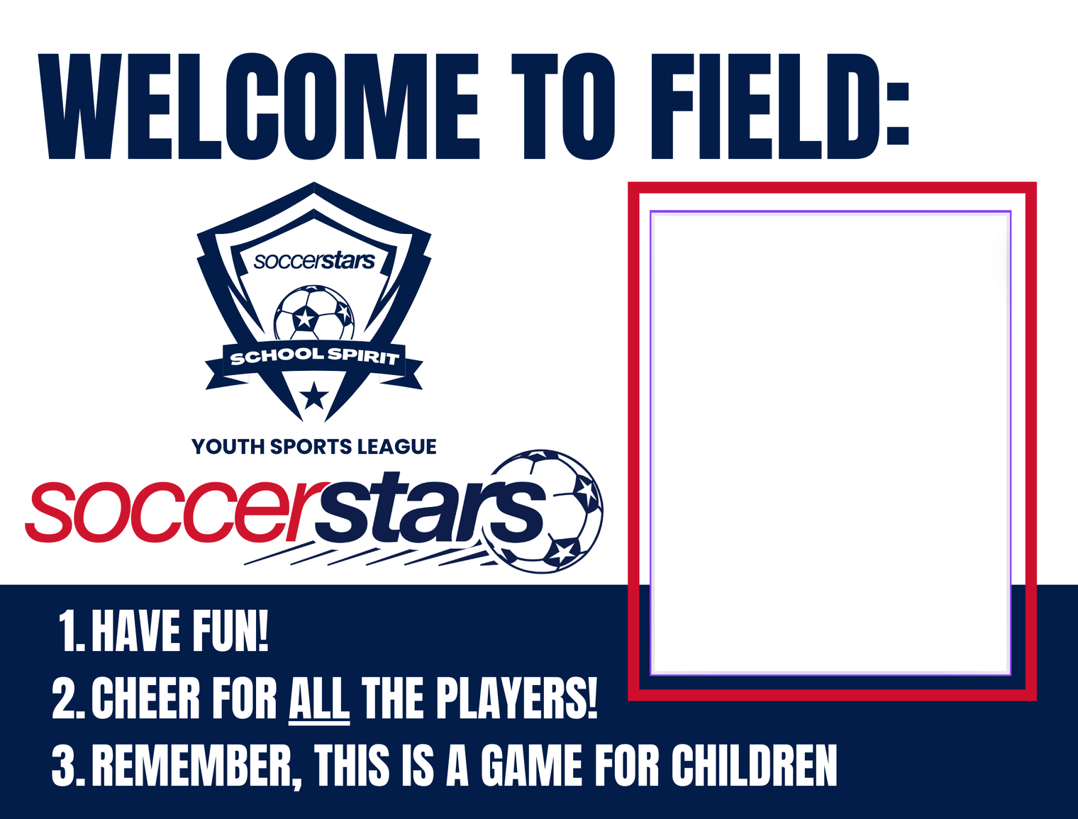 Spirit League Field Marker Sign
